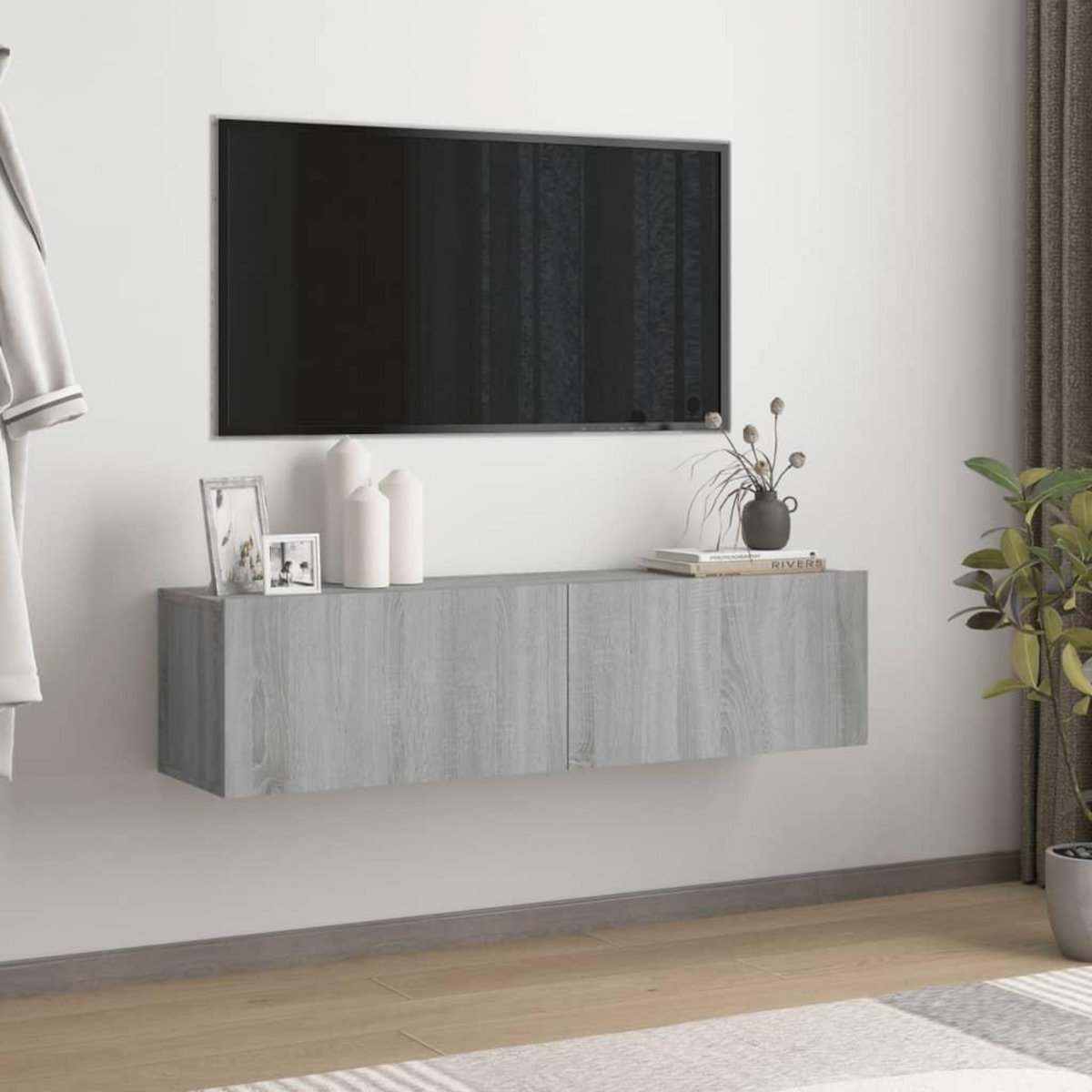 VIDAXL Armoire murale TV Sonoma gris 120x30x30 cm Bois d'ingenierie