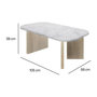 Voir la diapositive 4 : DIAGONE Table basse ovale - QUARTZ - Blanc effet marbre - Pieds épais en chene - 105 x 58 x 39 cm - DIAGONE
