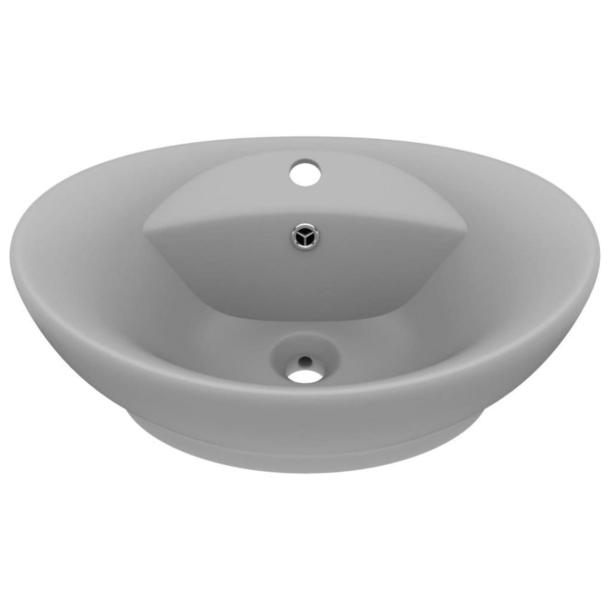 VIDAXL Lavabo ovale a trop-plein Gris clair mat 58,5x39 cm Ceramique