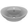 Voir la diapositive 2 : VIDAXL Lavabo ovale a trop-plein Gris clair mat 58,5x39 cm Ceramique