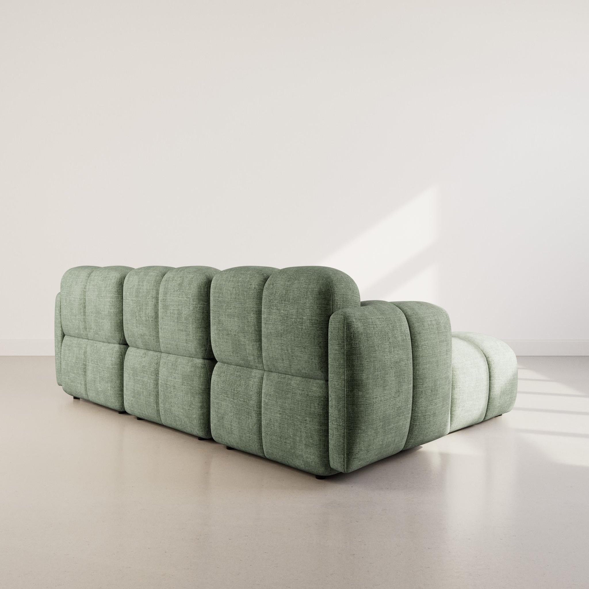 Voir la diapositive 5 : BEST MOBILIER Grace - canapé modulable d'angle réversible 4 places en velours texturé