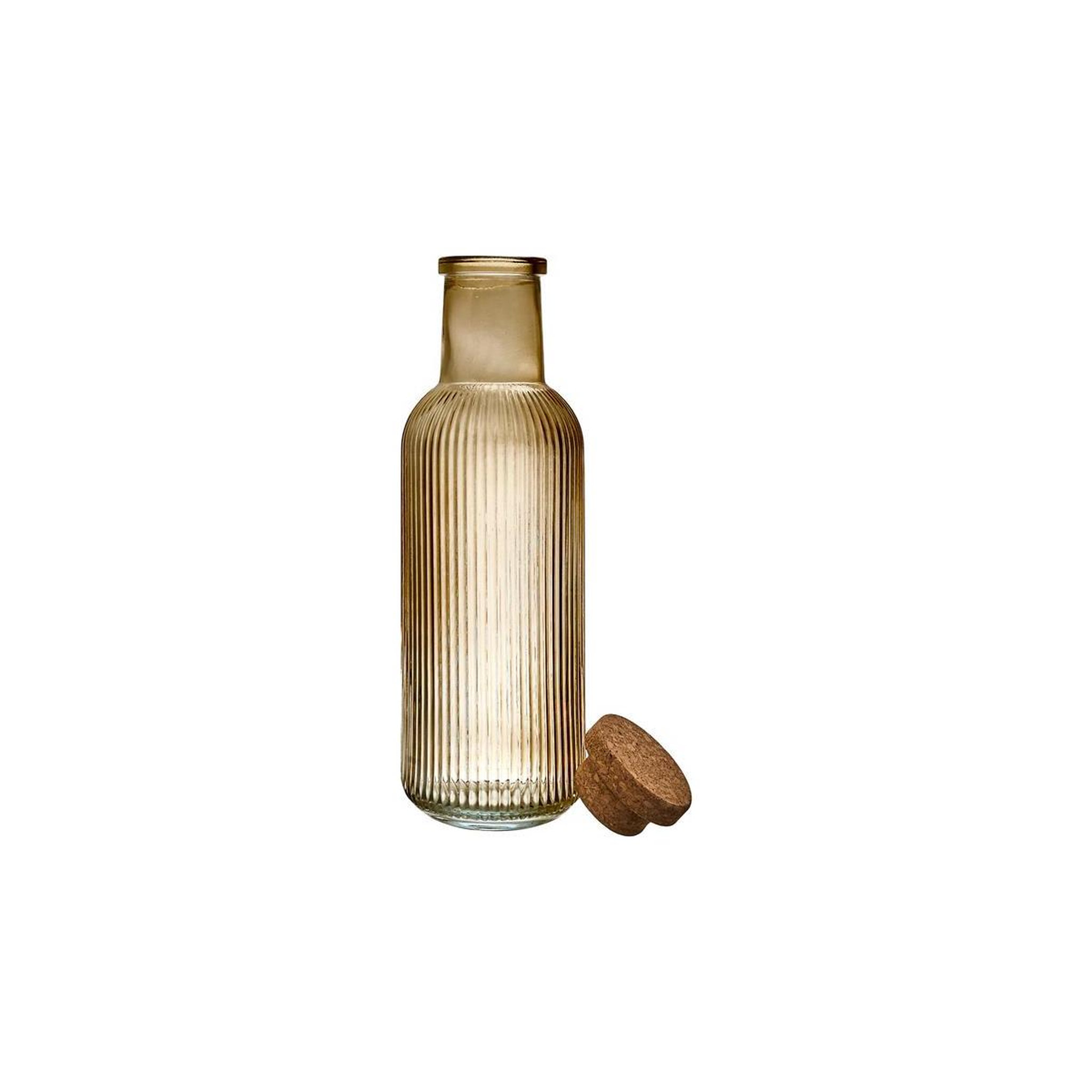 Voir la diapositive 2 : The Home Deco Factory Bouteille en verre striée  ambre  1l orange
