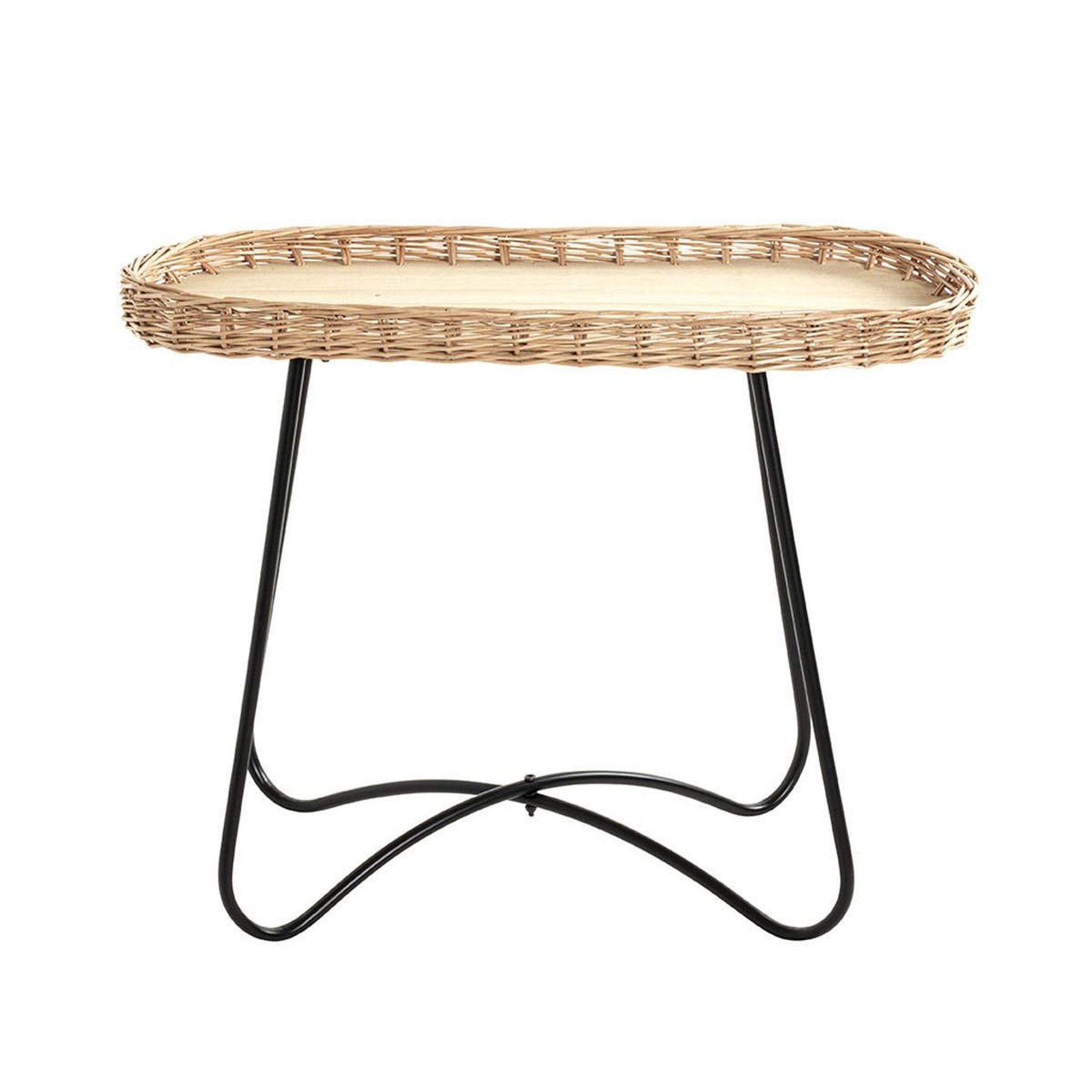 Voir la diapositive 2 : Paris Prix Table d'appoint osier  irène  70cm naturel & noir