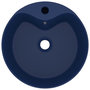 Voir la diapositive 3 : VIDAXL Lavabo de luxe avec trop-plein Bleu fonce mat 36x13cm Ceramique