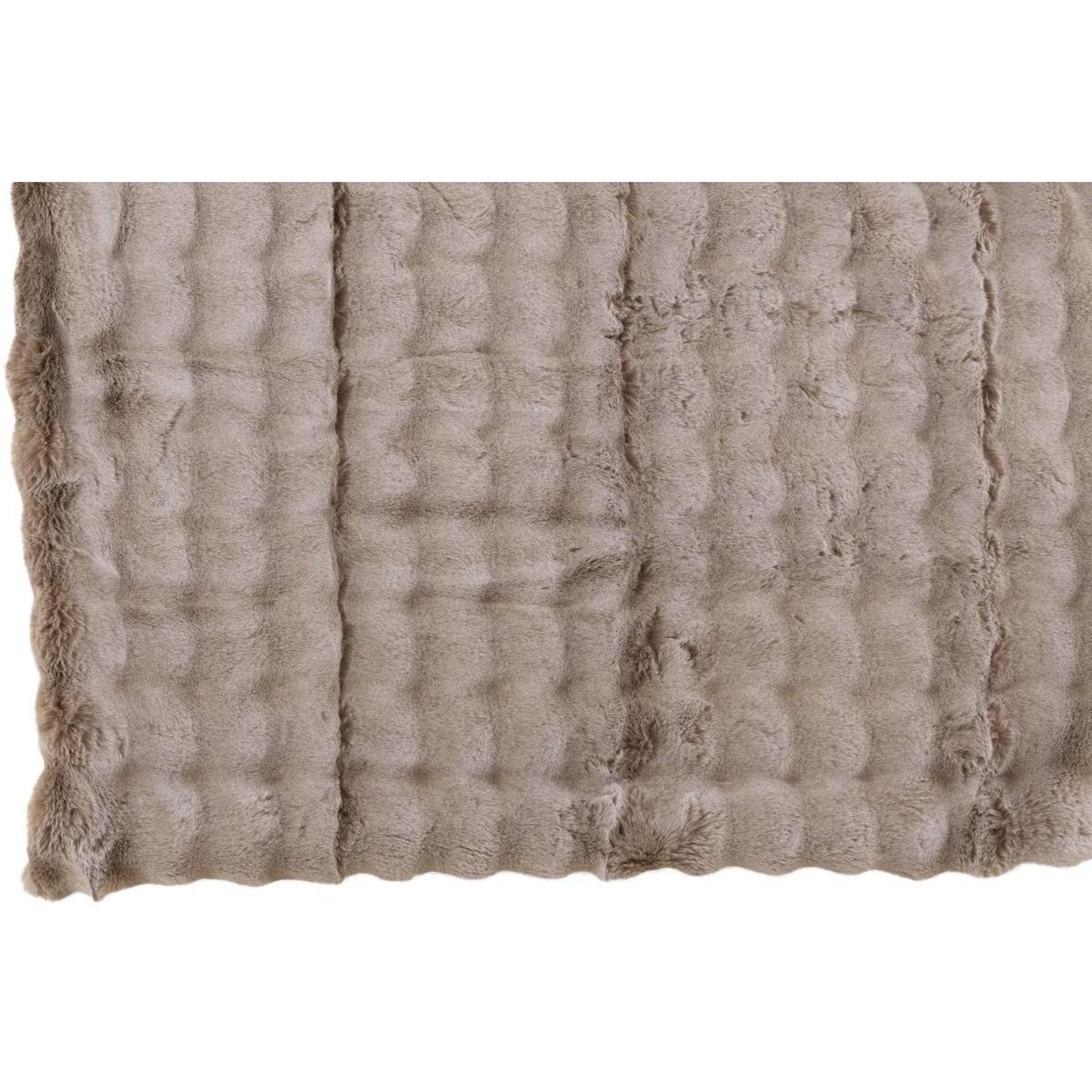 Voir la diapositive 3 : J-LINE Plaid uni  wave  130x180cm taupe