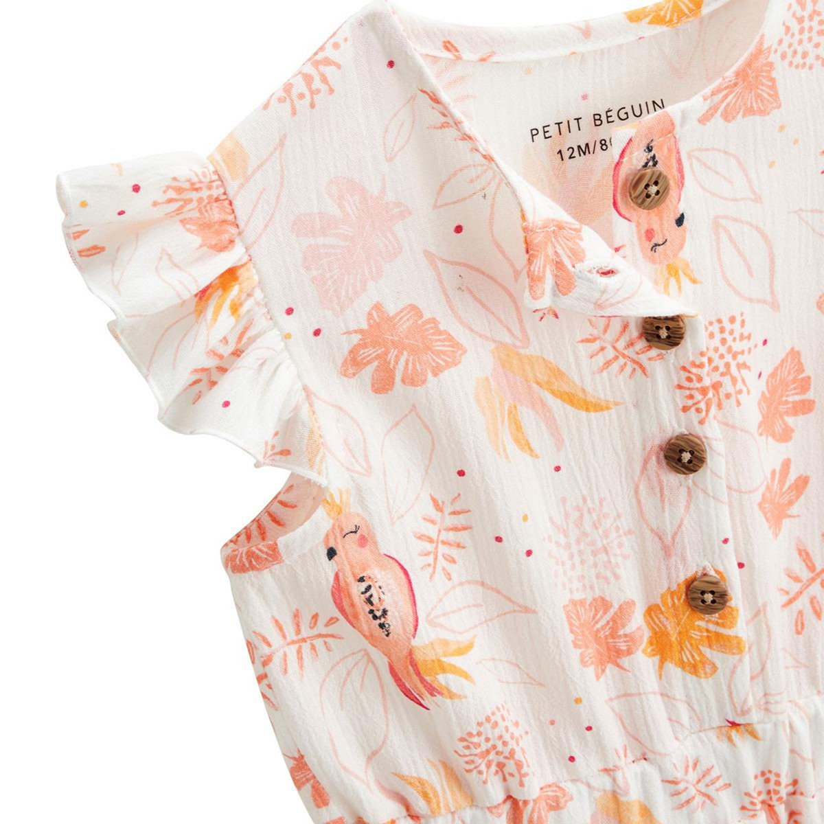 Petit Béguin Combinaison bébé en gaze de coton Sumba