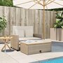 Voir la diapositive 3 : VIDAXL Canape de jardin 2 places coussins beige resine tressee&acacia