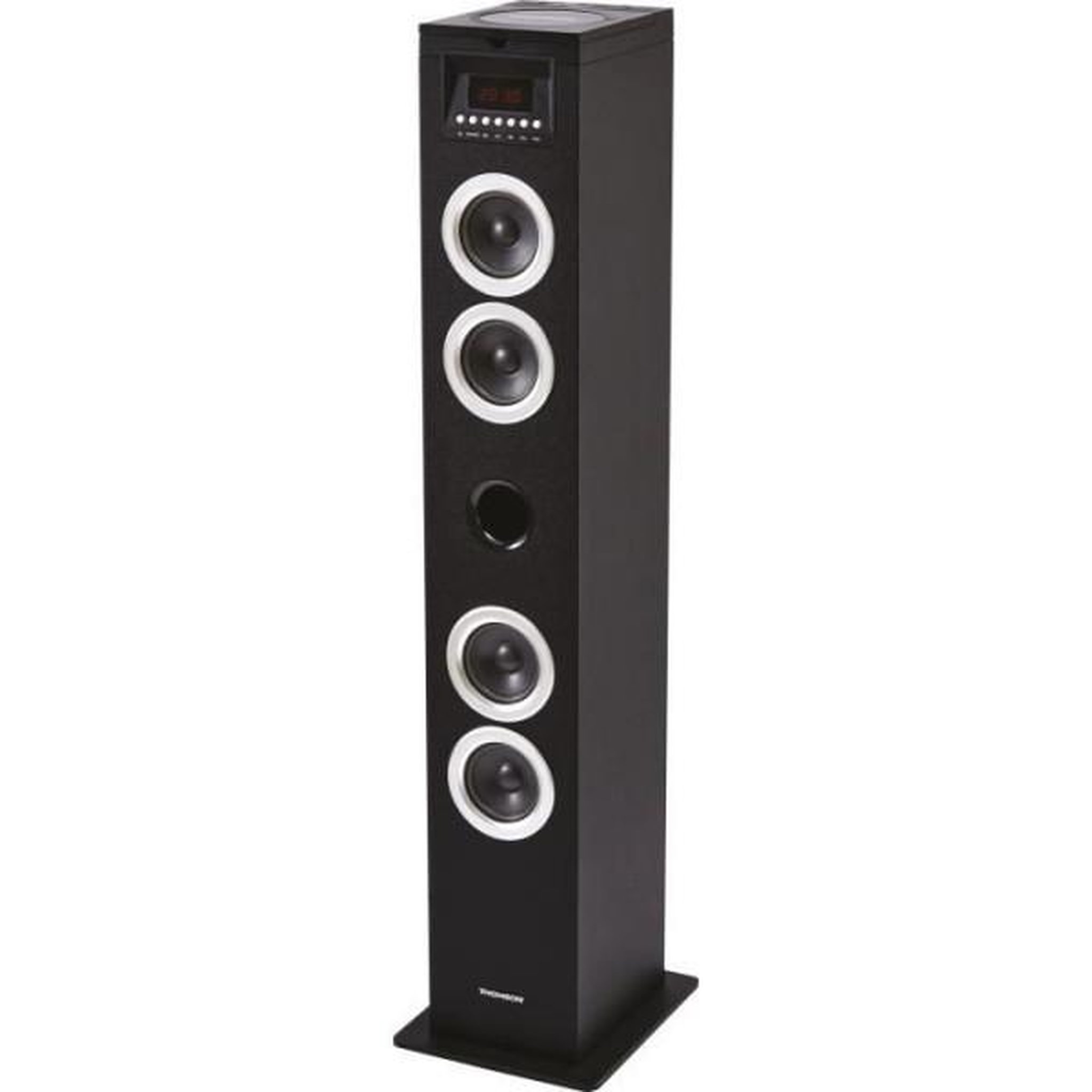 THOMSON Enceinte Colonne Haute Qualite Tour haut-parleurs multimédia THOMSON DS120CD Lecteur CD 60W Bluetooth USB Radio FM Affichage LED Noire