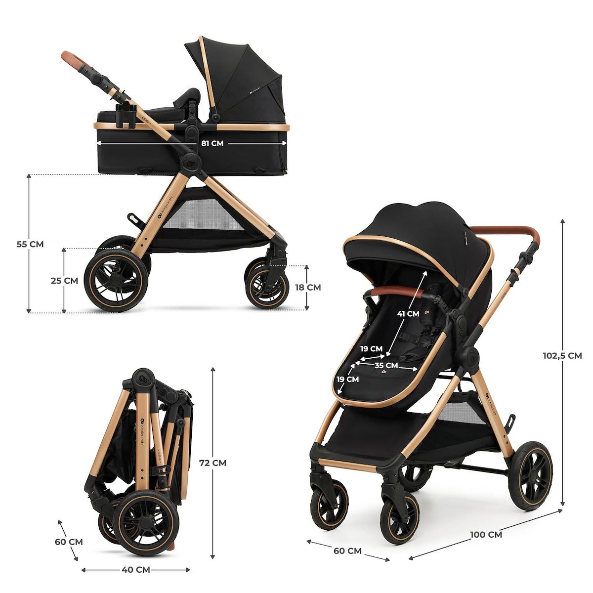 KINDERKRAFT Poussette multifonctionnelle 3 en 1 ESME PRO