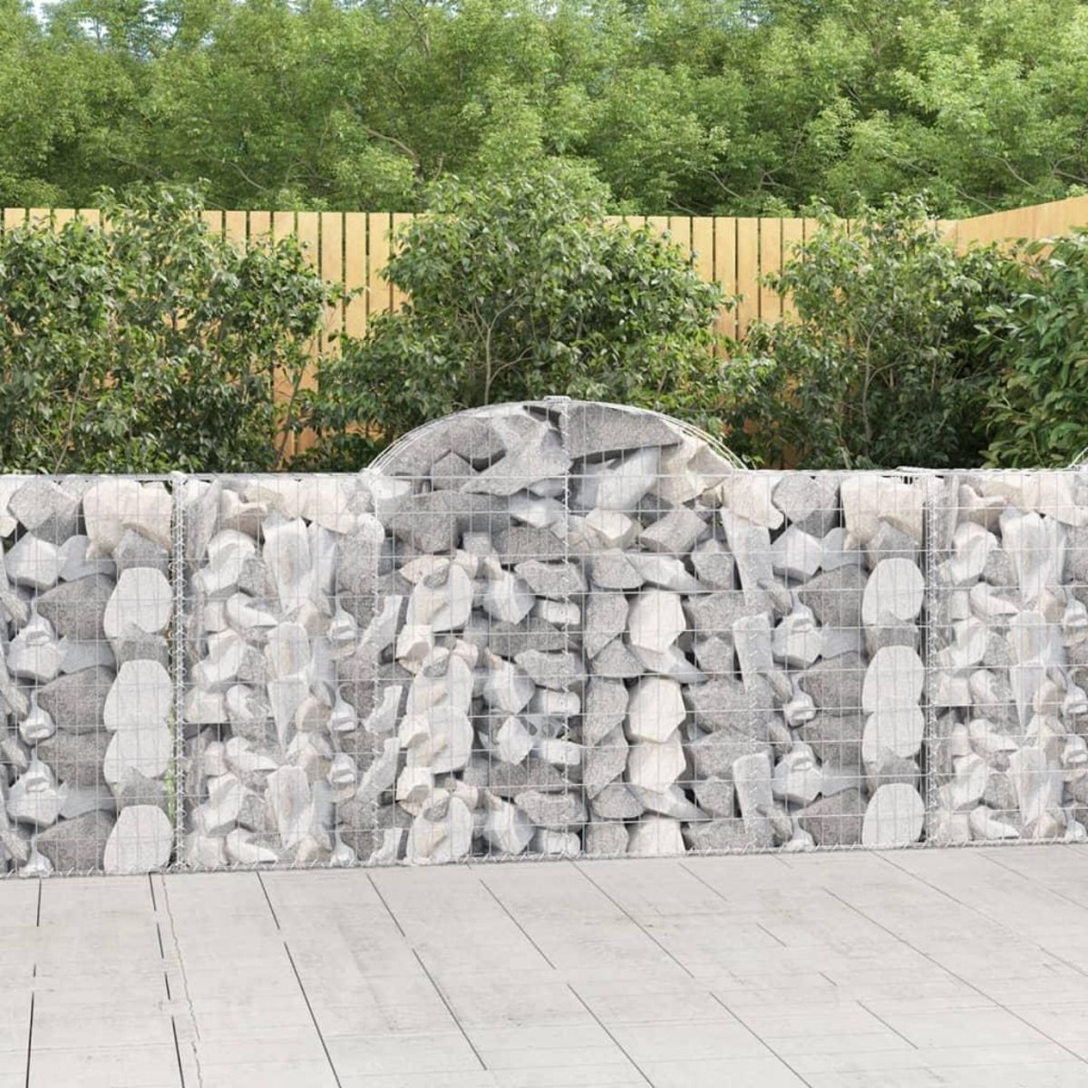 VIDAXL Paniers a gabions arques 5 pcs 200x30x100/120 cm Fer galvanise