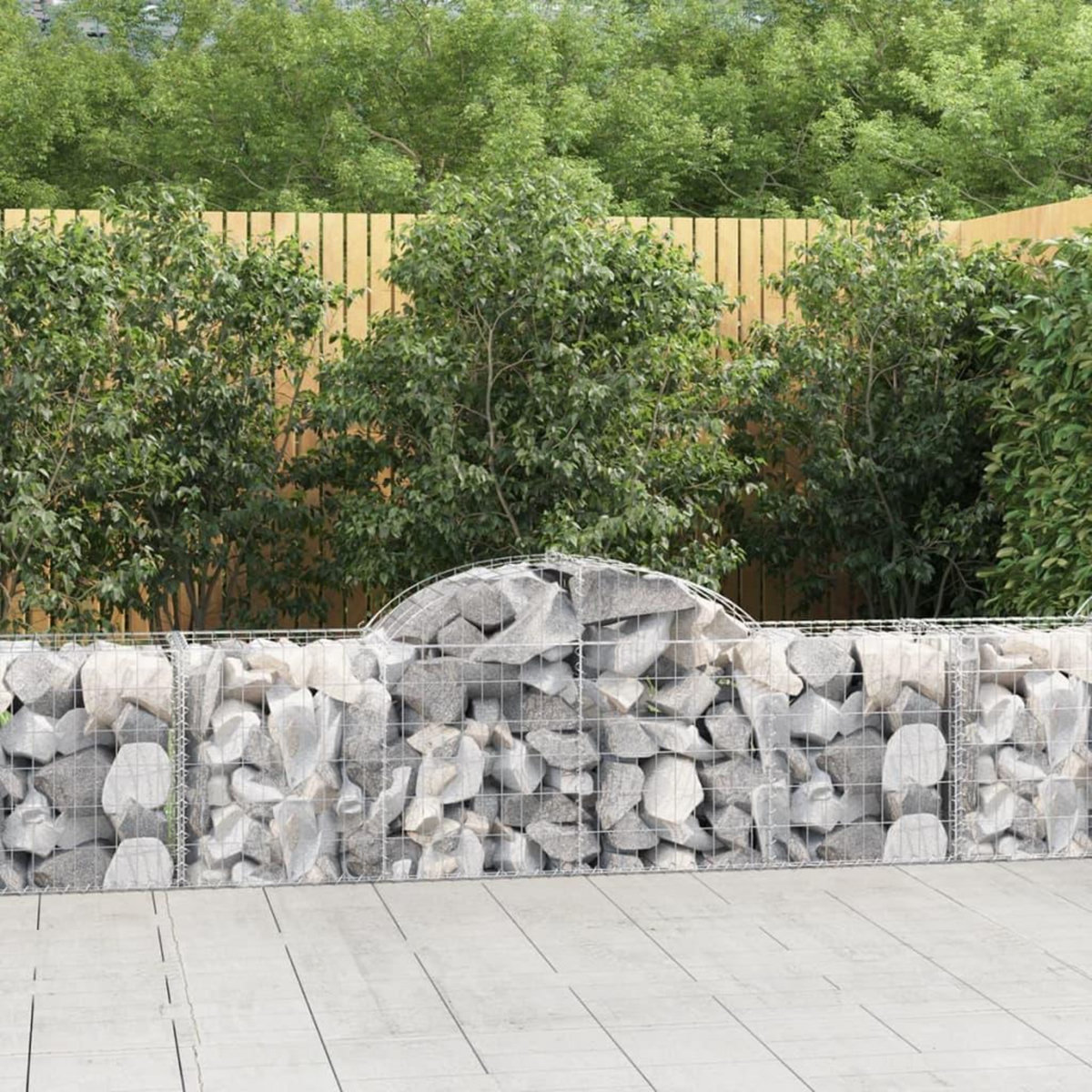 VIDAXL Paniers a gabions arques 5 pcs 200x50x60/80 cm Fer galvanise