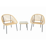 CONCEPT USINE Salon de jardin 2 places avec table naturel ACAPULCO