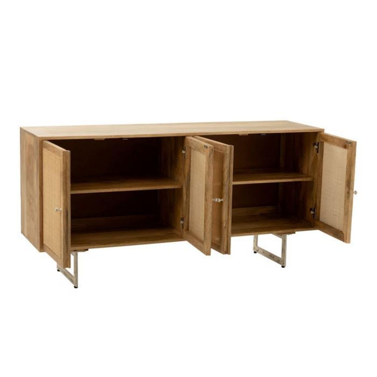 Paris Prix Buffet en Bois 4 Portes  Weaving  170cm Naturel