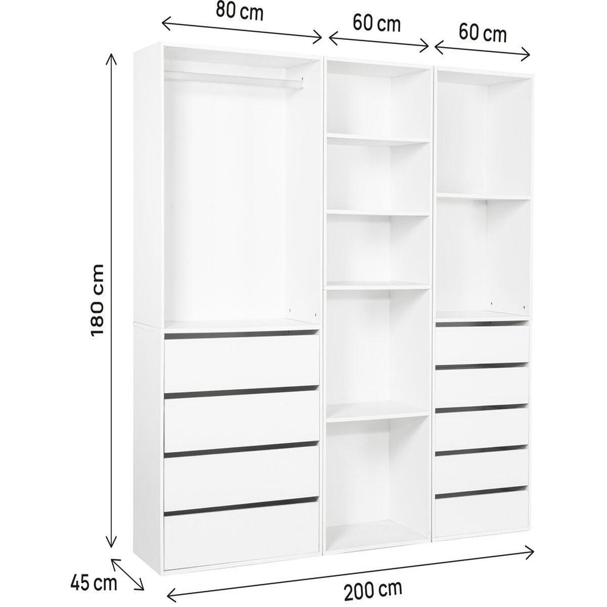 Voir la diapositive 3 : Habitat et Jardin Kit dressing   opéra   modulable - 3 éléments - blanc