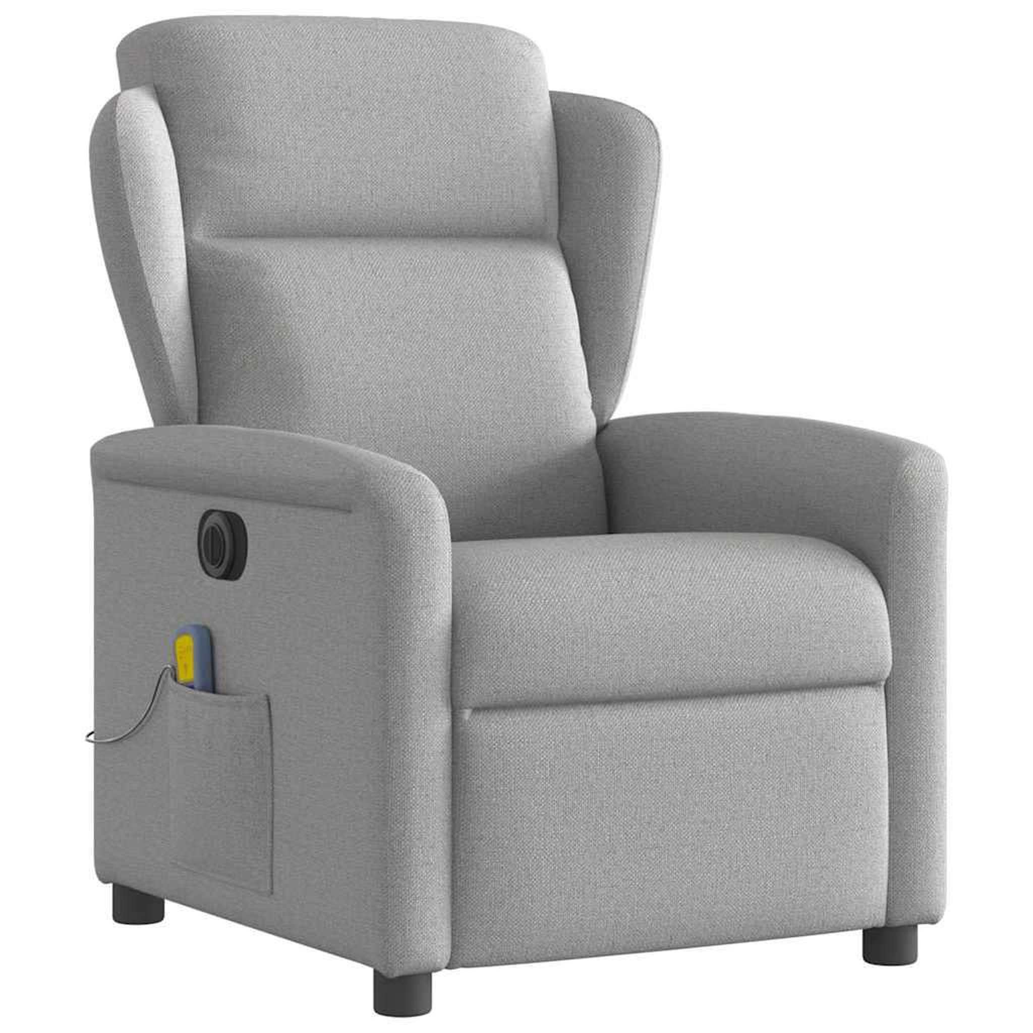 Voir la diapositive 4 : VIDAXL Fauteuil de massage inclinable electrique gris nuage tissu