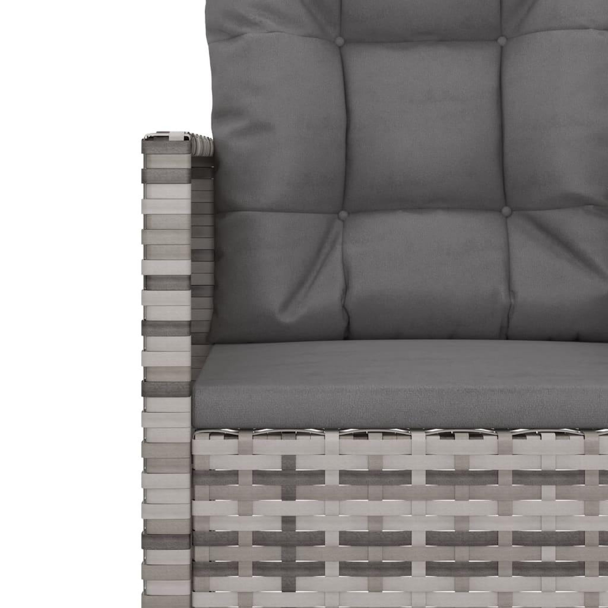 Voir la diapositive 5 : VIDAXL Mobilier d'exterieur 3 pcs avec coussins Resine tressee Gris