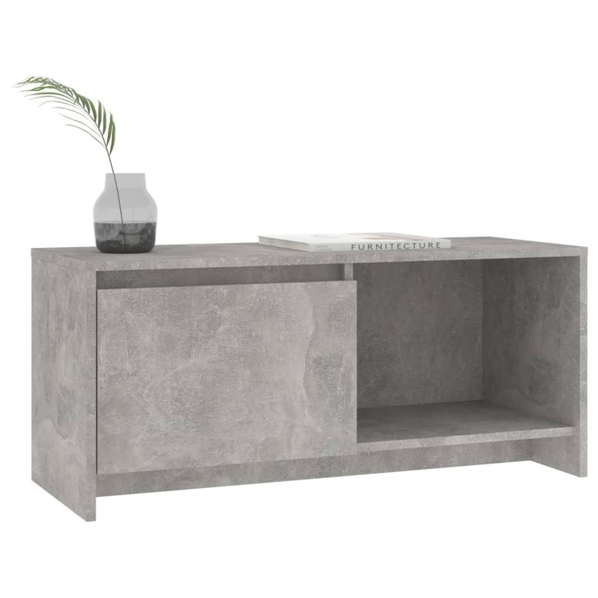 Voir la diapositive 4 : VIDAXL Meuble TV gris beton 90x35x40 cm bois d'ingenierie