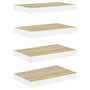 Voir la diapositive 2 : VIDAXL Etageres flottantes 4 pcs chene et blanc 50x23x3,8 cm MDF