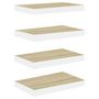 Voir la diapositive 2 : VIDAXL Etageres flottantes 4 pcs chene et blanc 50x23x3,8 cm MDF