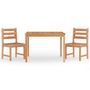 Voir la diapositive 2 : VIDAXL Ensemble a manger de jardin 3 pcs Bois de teck massif