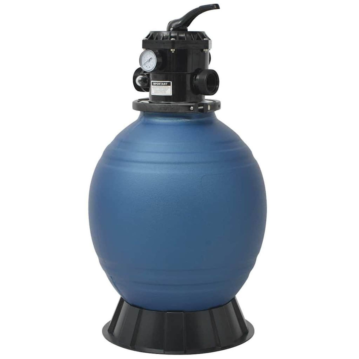 VIDAXL Filtre a sable pour piscine avec vanne 6 positions Bleu 460 mm