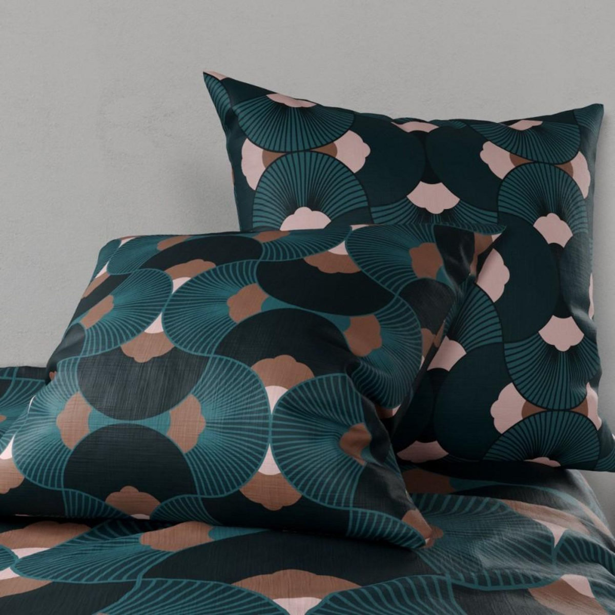 ATELIER DU COTON Housse de couette 260x240 GREEK + 2 taies coton 57 fils