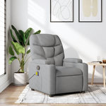 VIDAXL Fauteuil de massage inclinable Gris clair Tissu