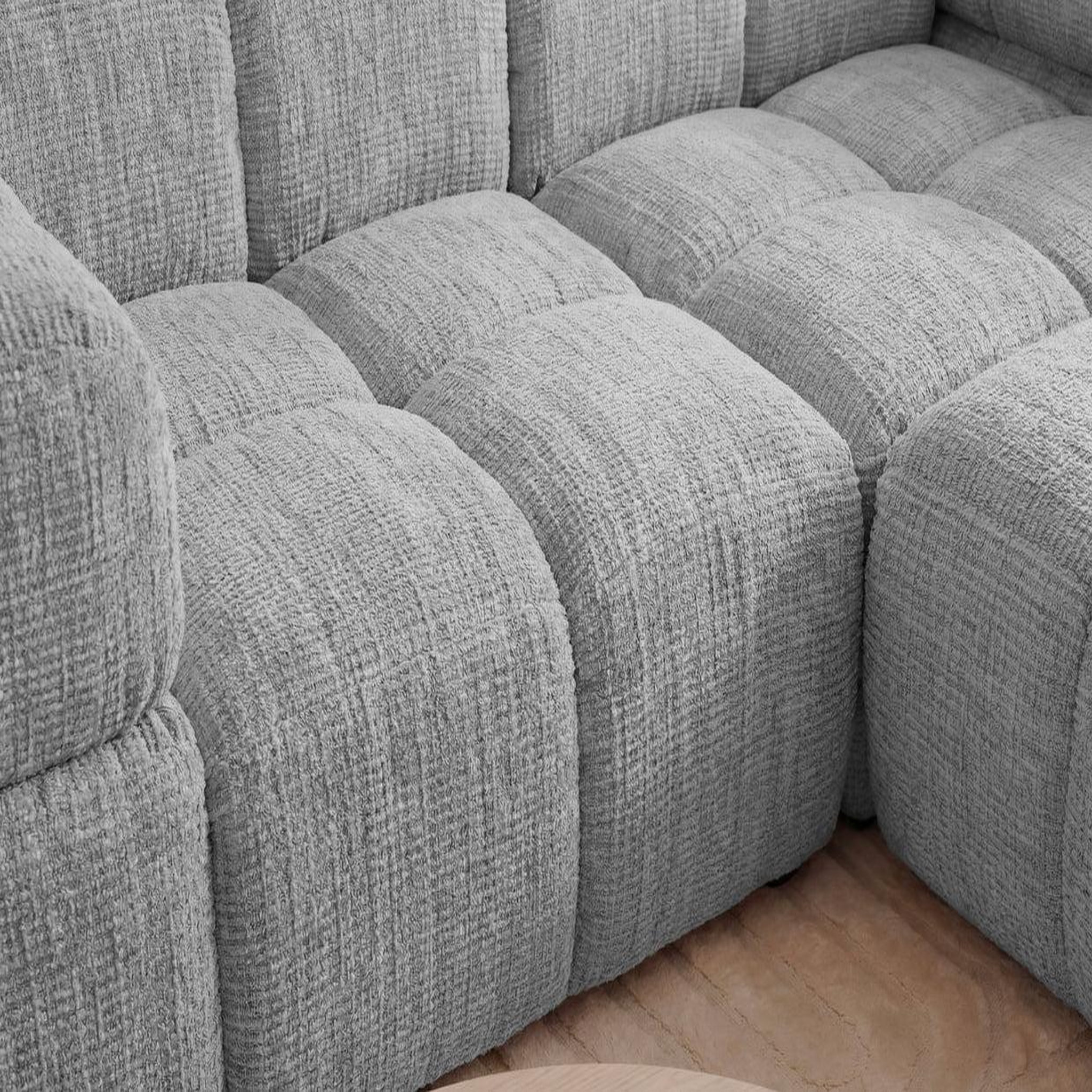 Voir la diapositive 5 : CASANOVA PARIS Gustave - canapé d'angle tissu chenille 4 places