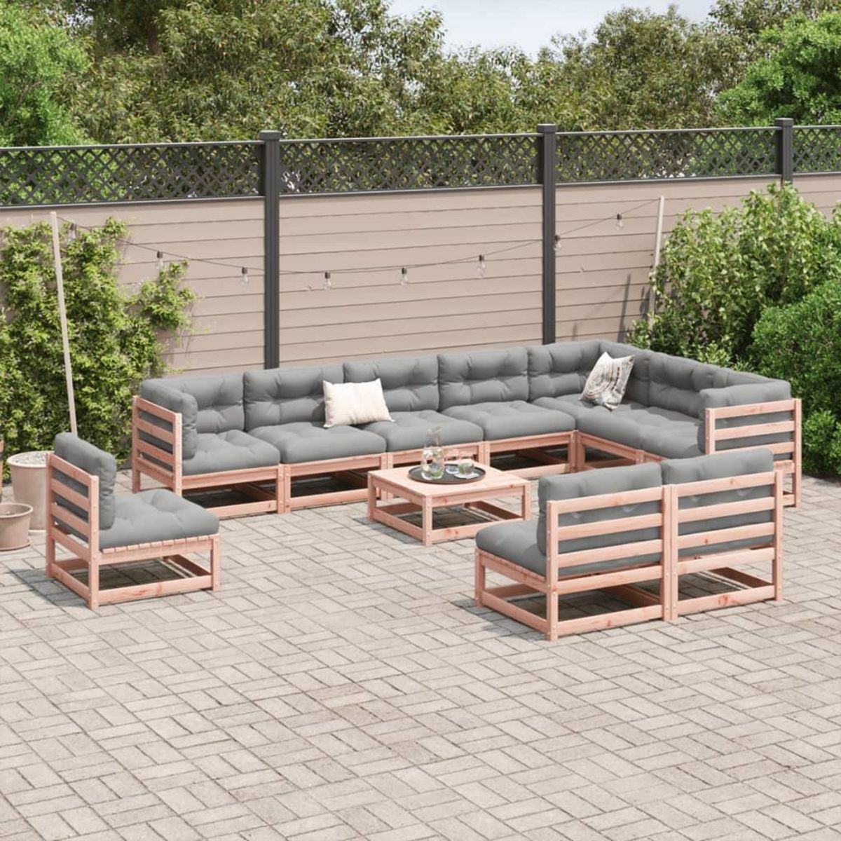 VIDAXL Salon de jardin 11 pcs bois massif sapin de douglas