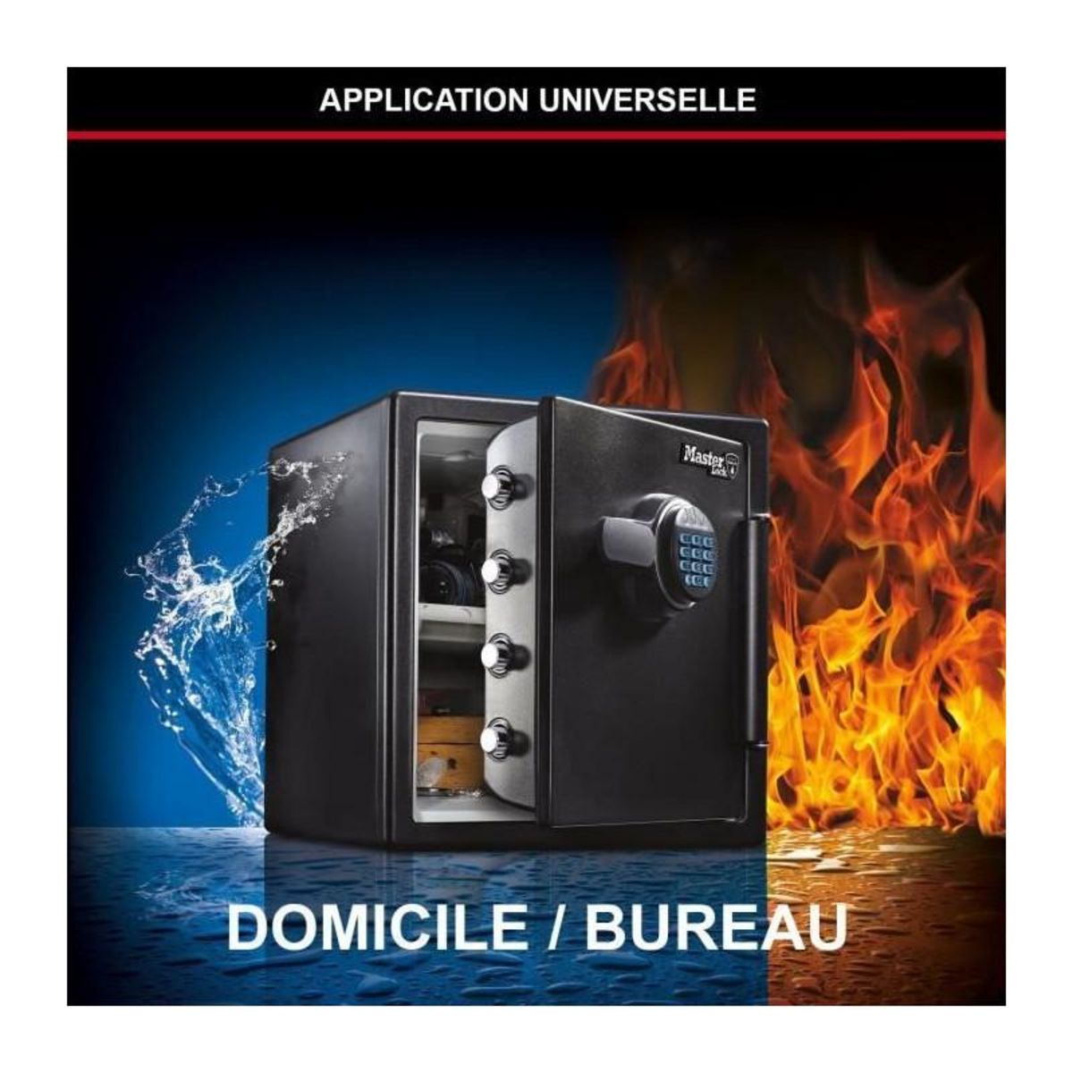 Master lock Coffre-fort [Ignifuge et Etanche] [XL 33,6 Litres] [Combinaison Electronique] - LFW123FTC