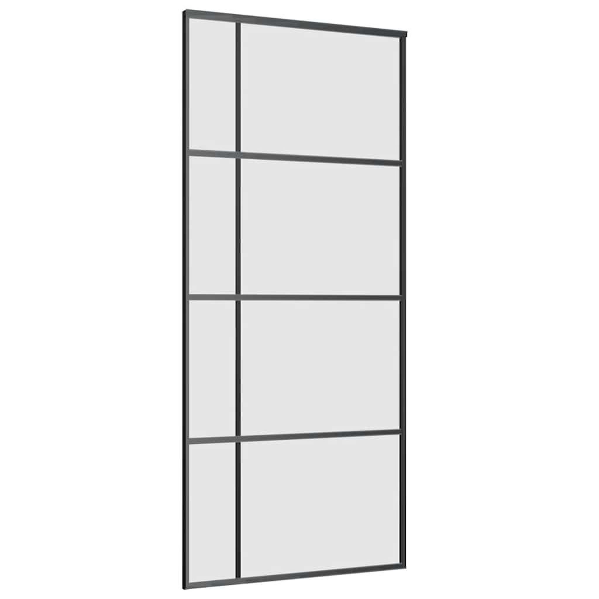 Voir la diapositive 5 : VIDAXL Porte coulissante kit de quincaillerie noir 90x205 cm verre ESG