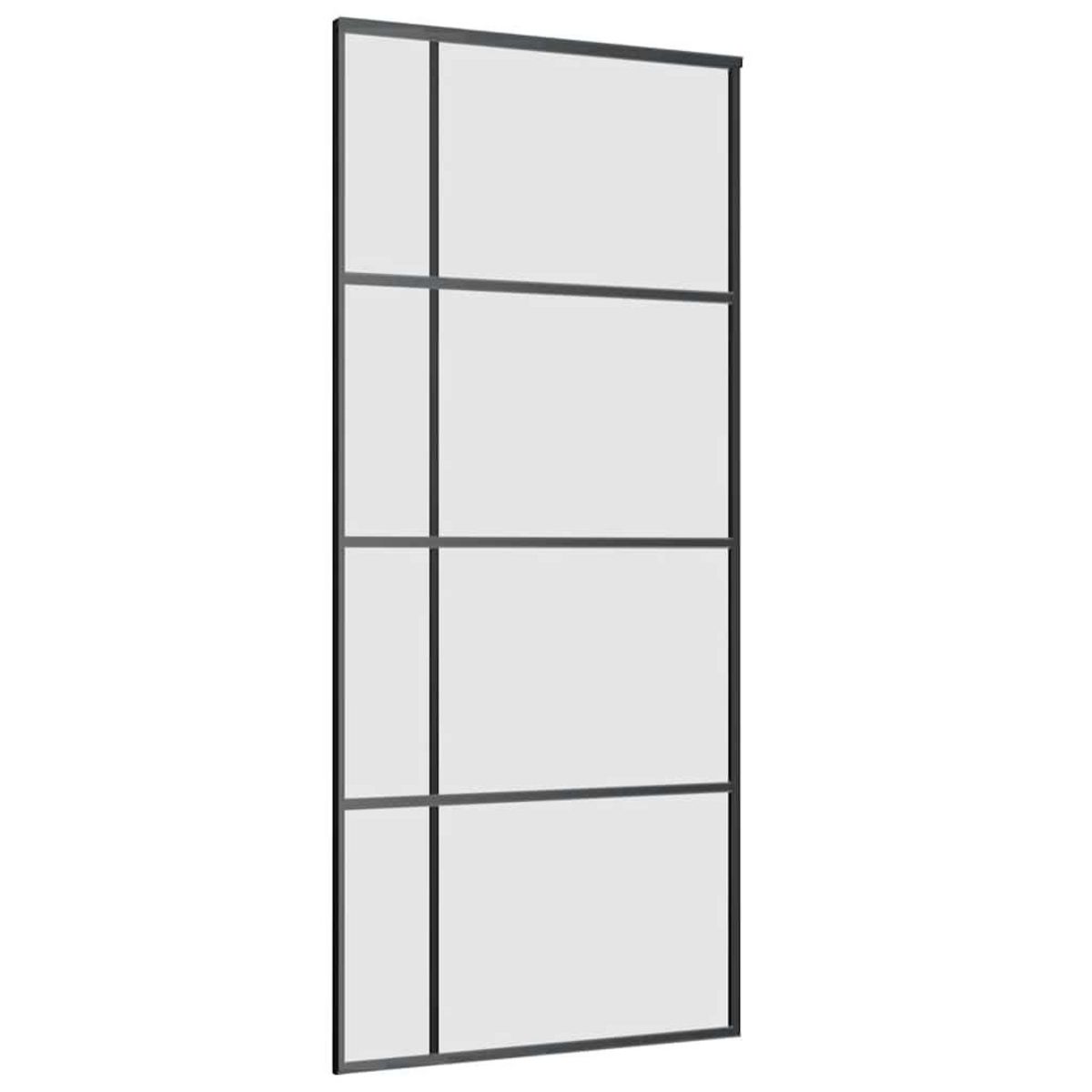 VIDAXL Porte coulissante kit de quincaillerie noir 90x205 cm verre ESG