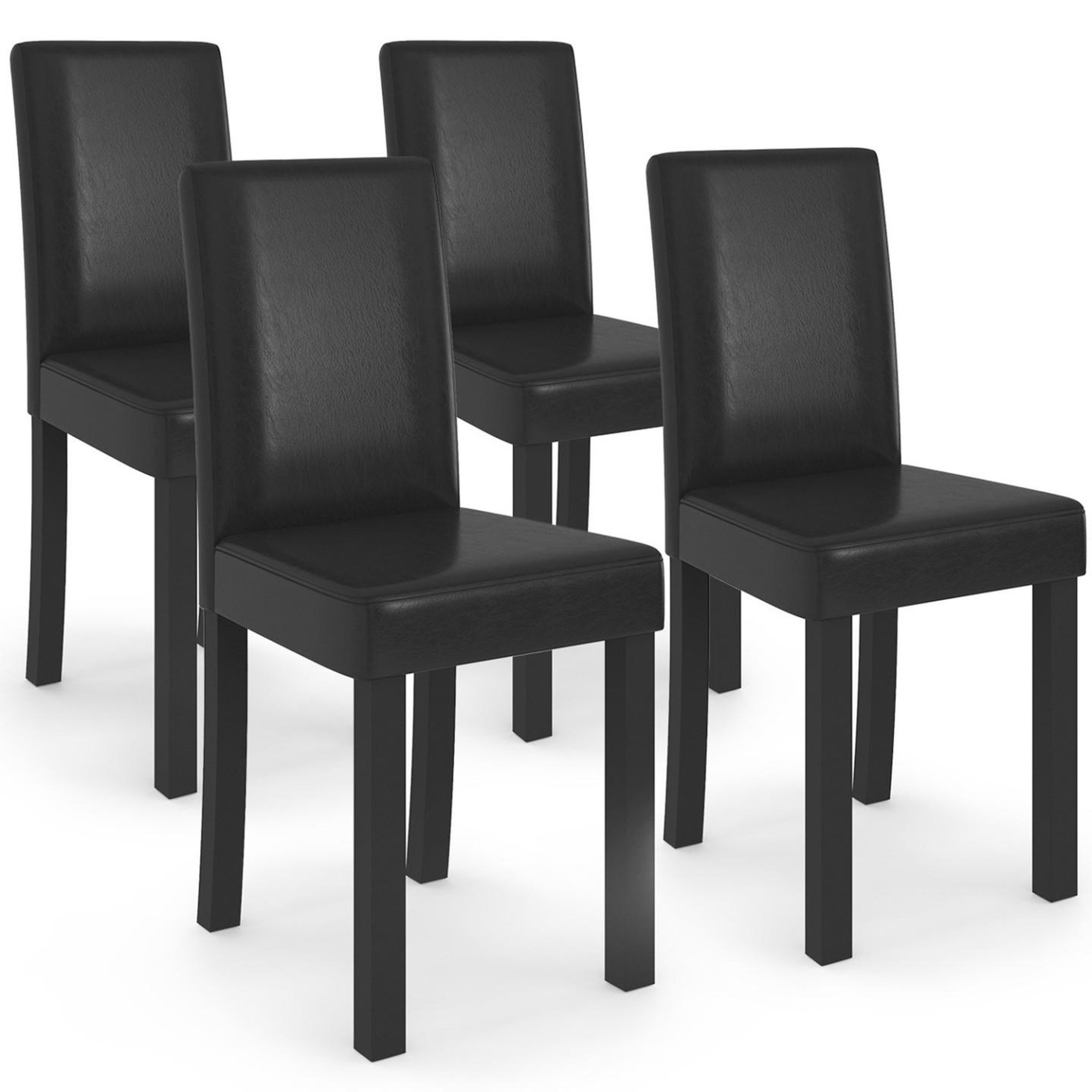 ID MARKET Lot de 4 chaises hannah noires pour salle à manger