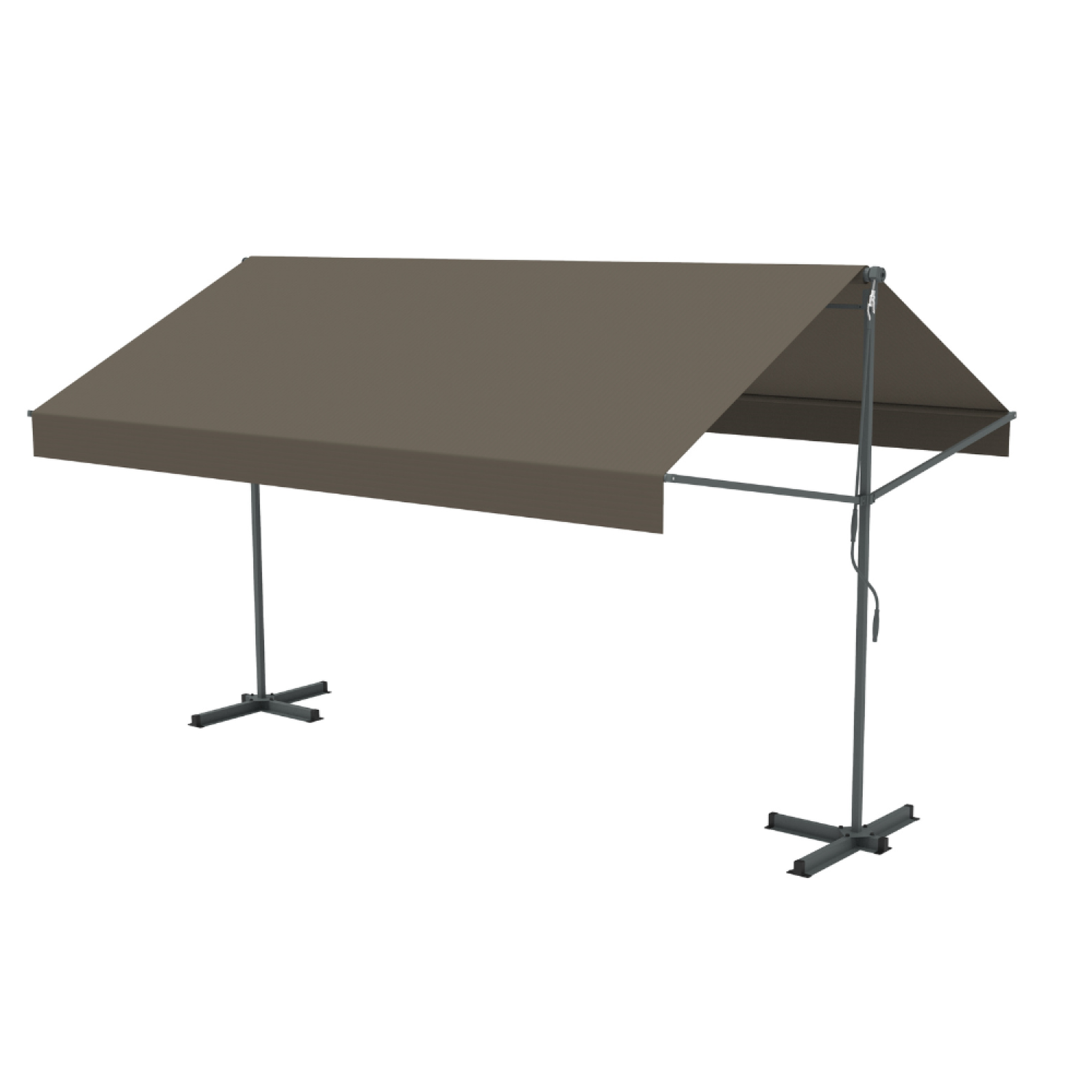 CONCEPT USINE Store banne double pente manuel 4 x 15-15 m taupe  ISEO