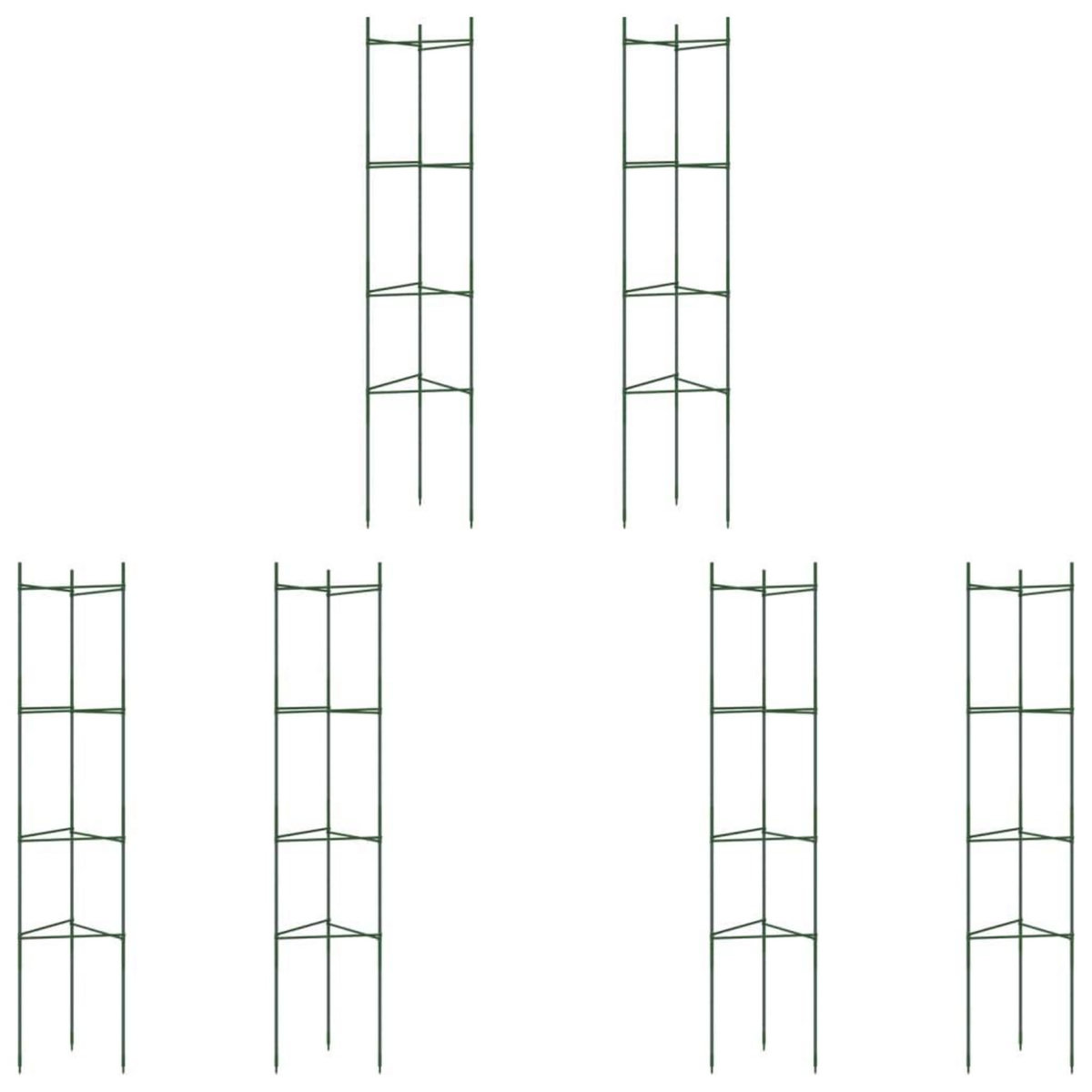 VIDAXL Cages a tomates 6 pcs 154 cm acier et PP