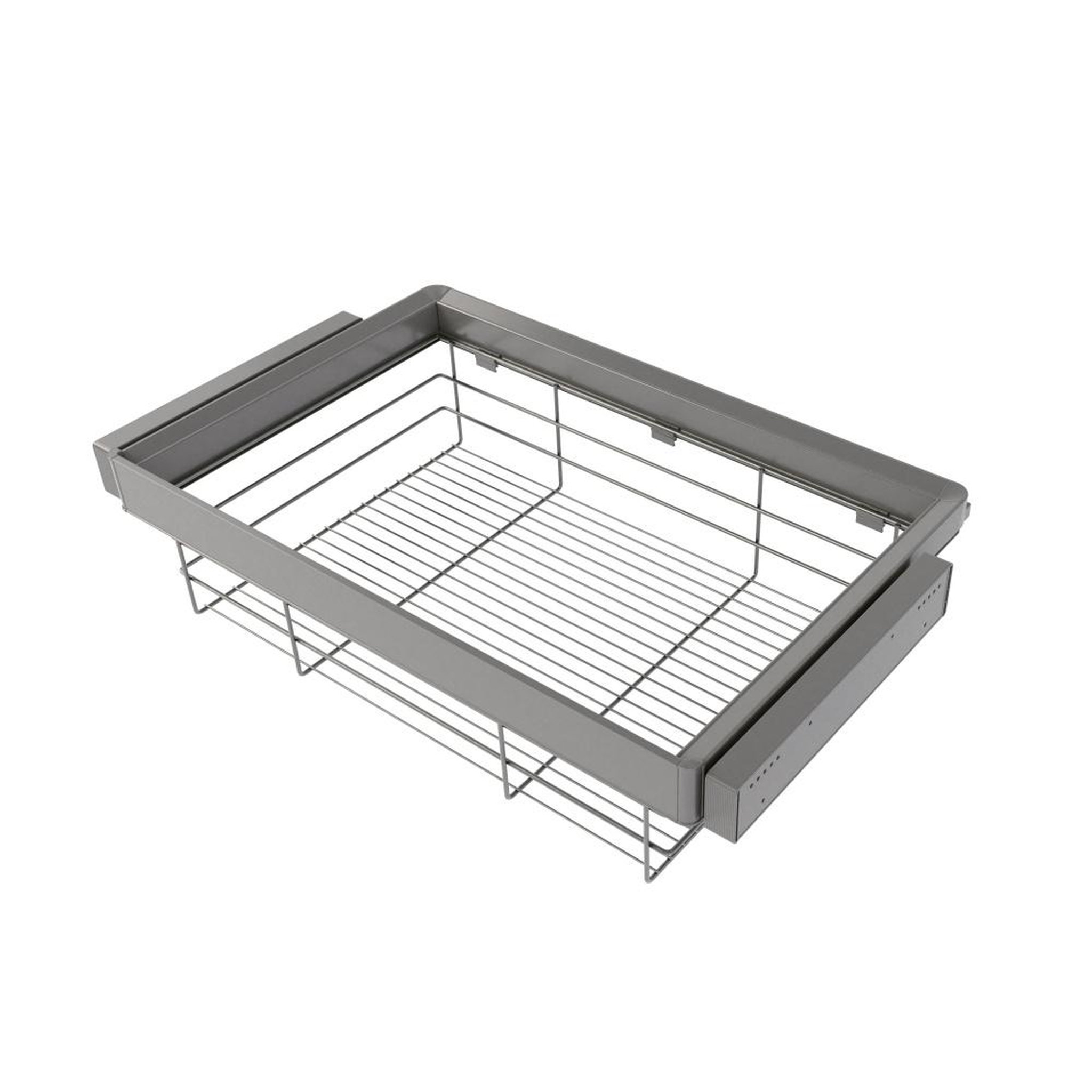 EMUCA SRL Kit tiroir en fil métallique et rack ajustable Quartz pour armoires -  glissières extension totale et à fermeture douce -  Module 80cm -  Finition Titane