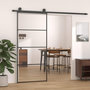 Voir la diapositive 1 : VIDAXL Porte coulissante Aluminium et verre ESG 90x205 cm Noir