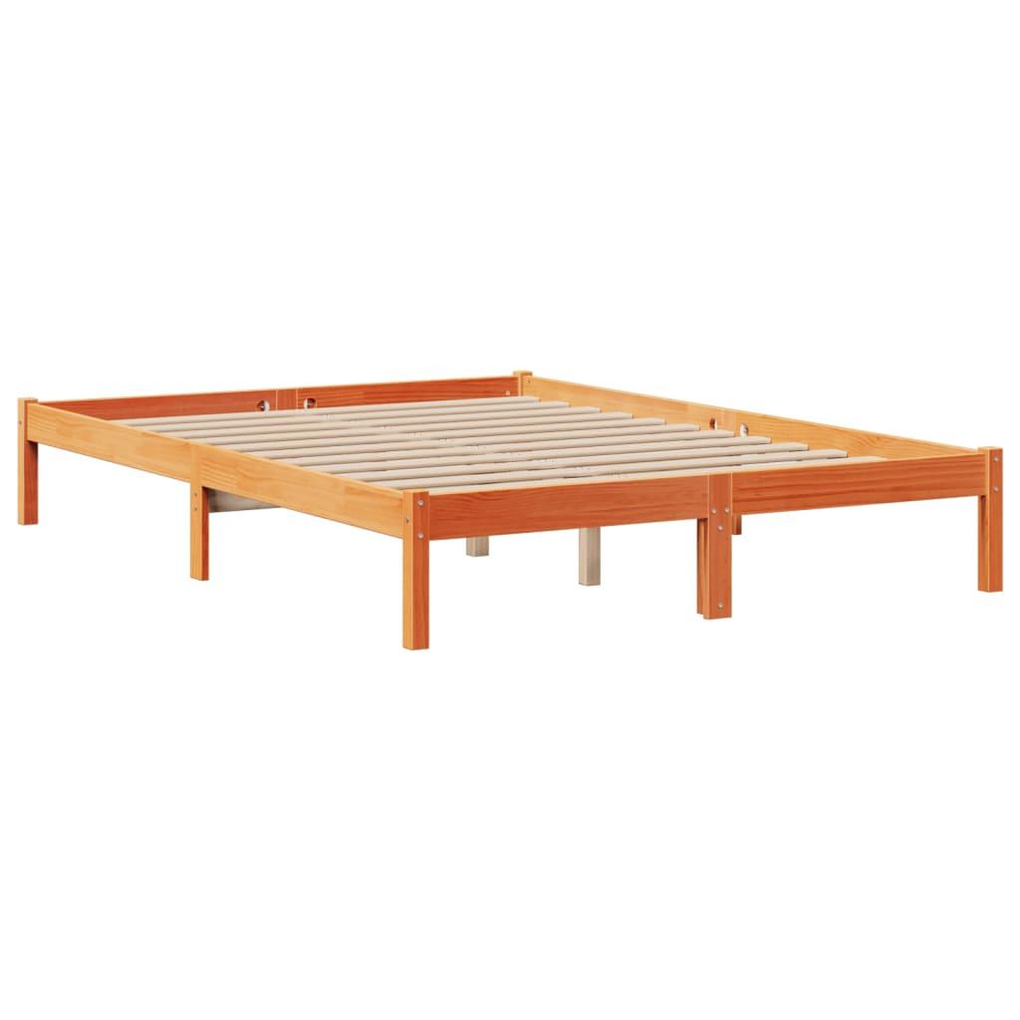 Voir la diapositive 5 : VIDAXL Lit bibliotheque sans matelas cire marron 150x200 cm pin massif