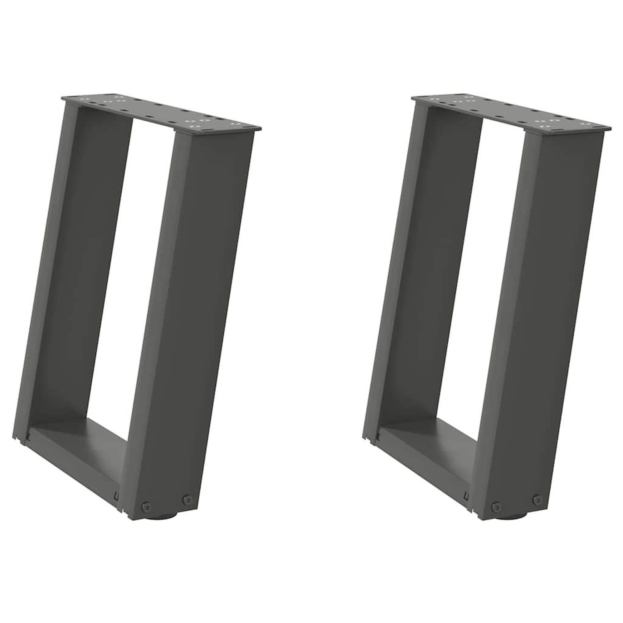 Voir la diapositive 2 : VIDAXL Pieds de table basse forme de U 2 pcs anthracite 38x(42-43) cm