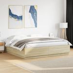 VIDAXL Cadre de lit sans matelas chene sonoma 200x200 cm