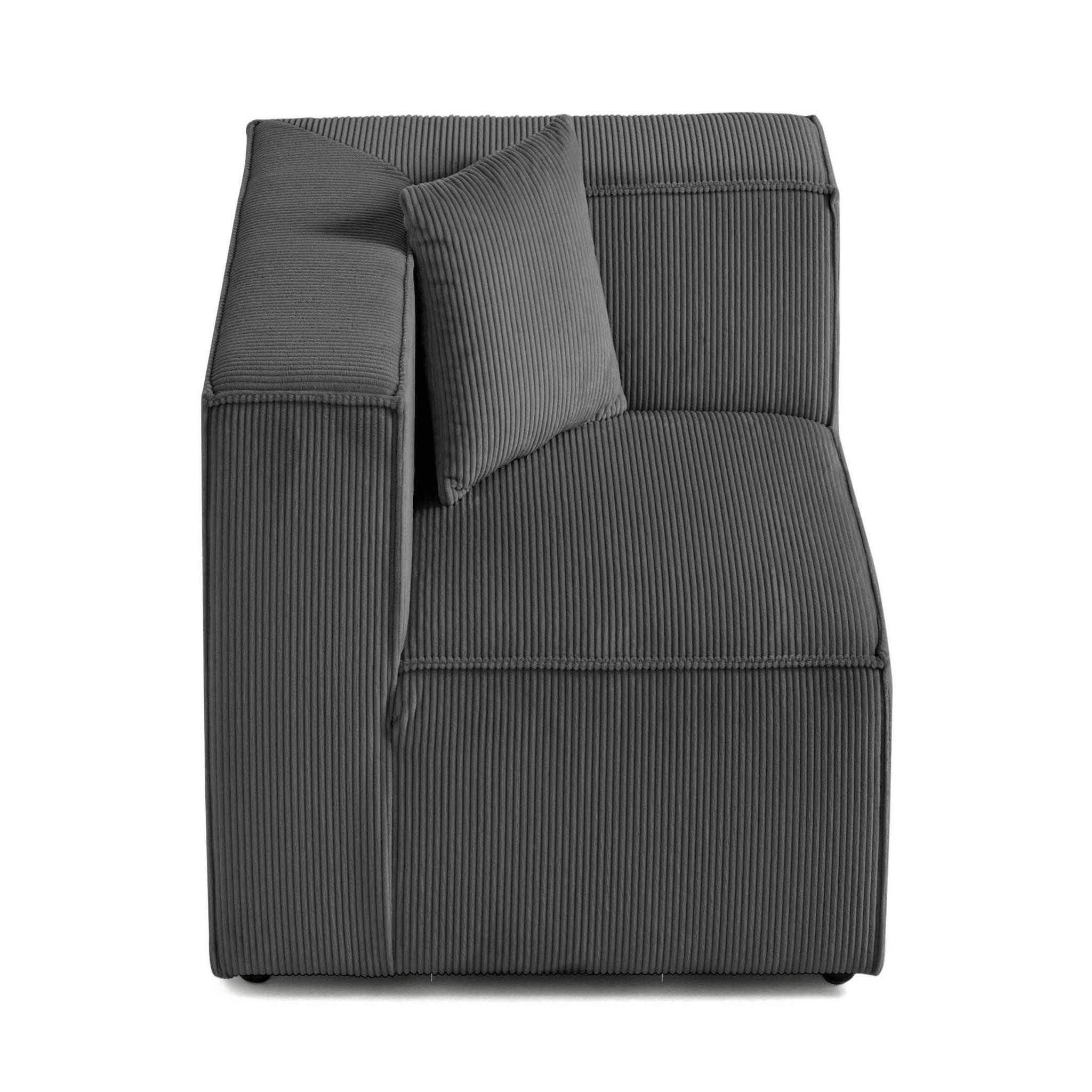 Voir la diapositive 1 : BEST MOBILIER Arty - module d'assise d'angle réversible - en velours côtelé