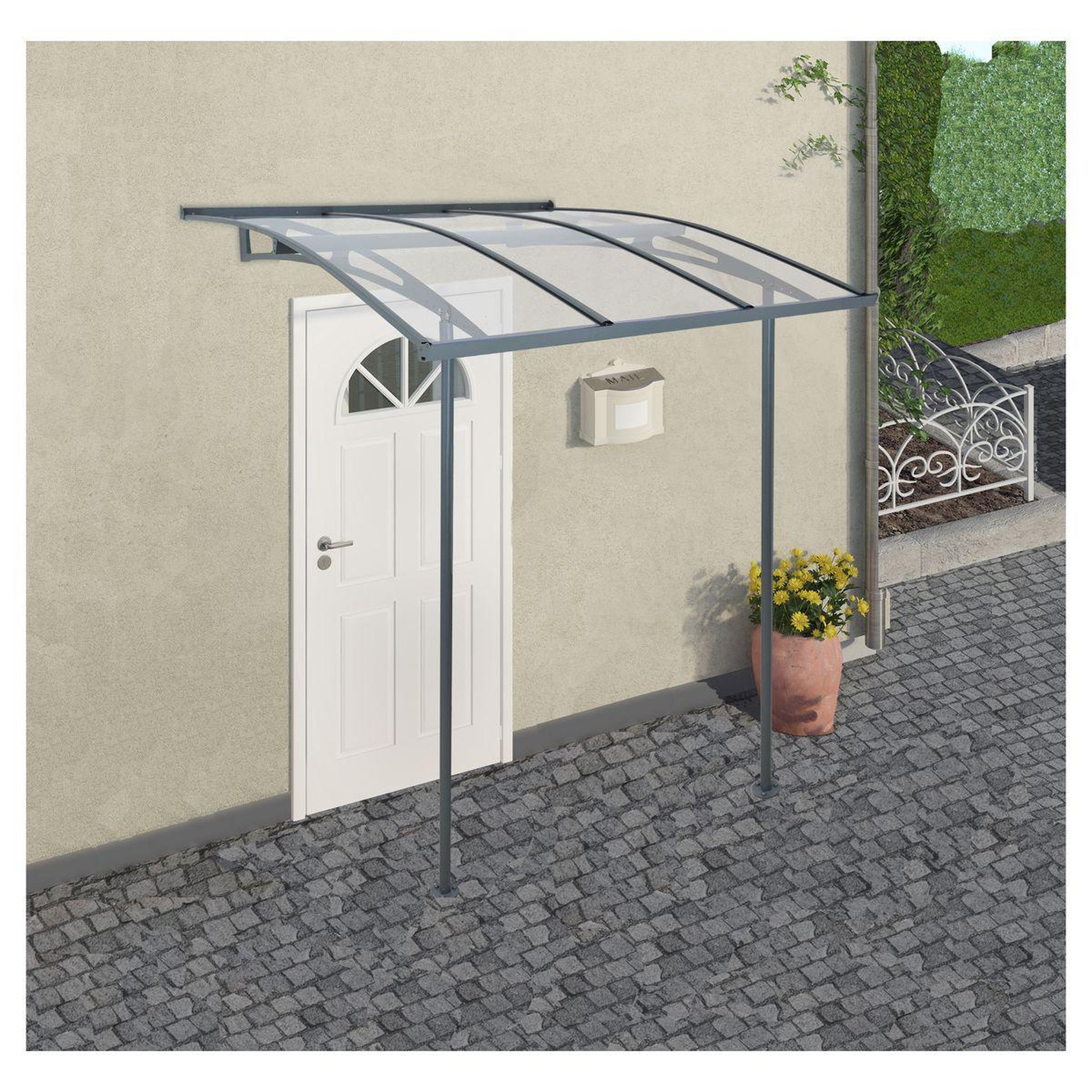 Voir la diapositive 1 : Canopia by PALRAM Marquise - Anthracite - 200x200-5cm - VEGA 2000