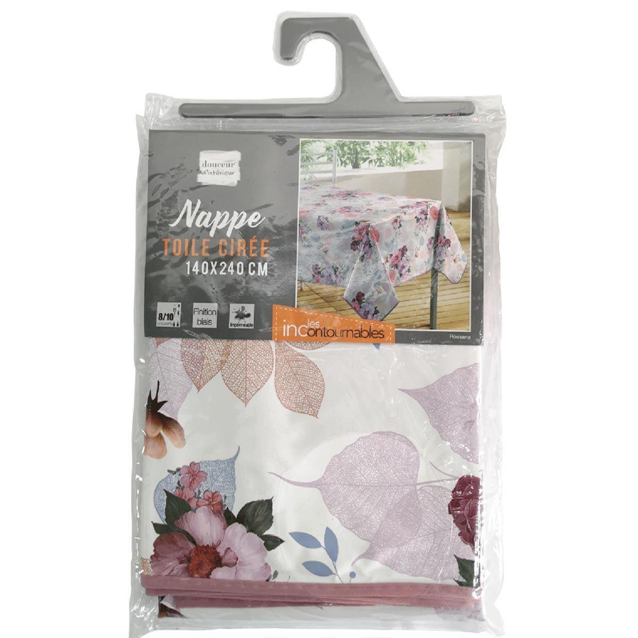 Voir la diapositive 2 : Douceur d'Intérieur Nappe toile cirée  rossana  140x240cm rose