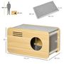 Voir la diapositive 3 : PAWHUT Maison pour chat design poste de radio - niche chat panier chat - 2 coussins + grattoir sisal amovibles - MDF panneaux aspect bois clair