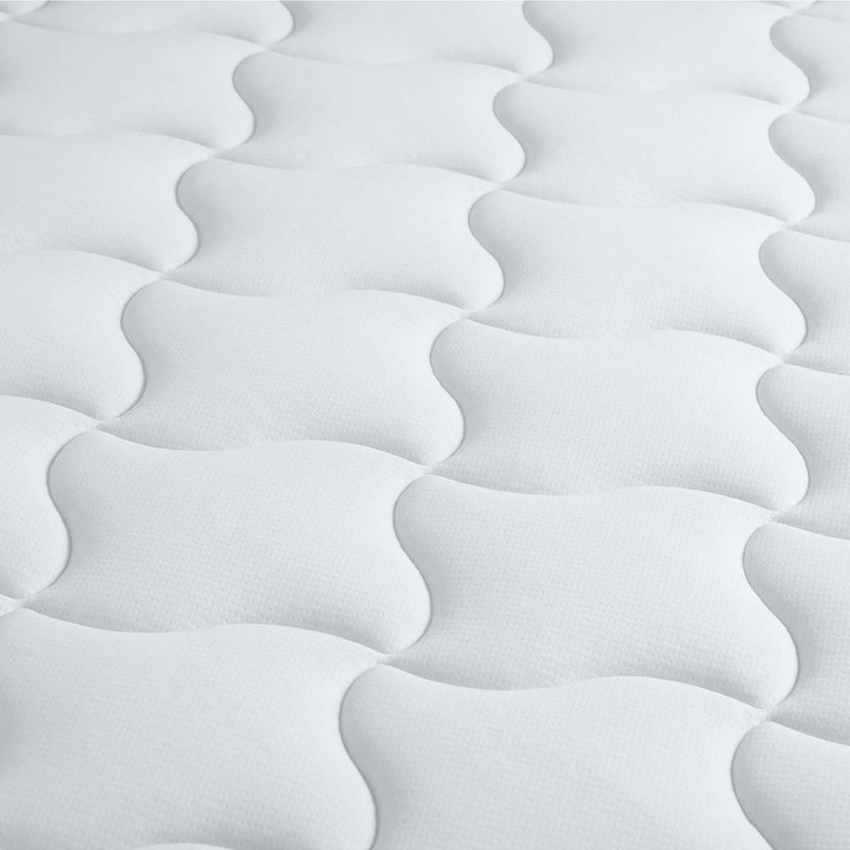 IDLITERIE Ensemble Matelas Ressorts + Mémoire de forme + sommier ELOISE Made in France 140 x 190 Sommier Gris chiné