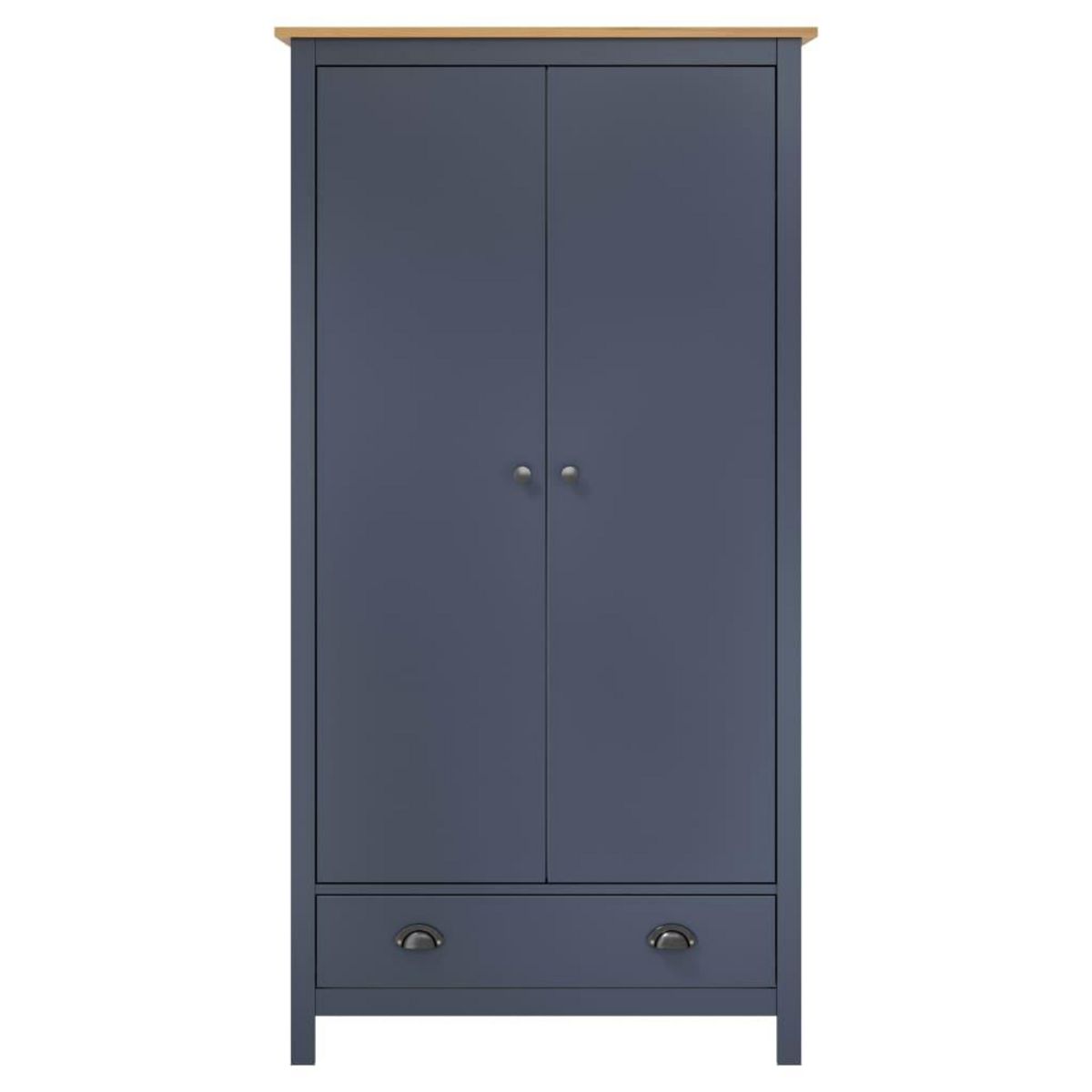 VIDAXL Garde-robe a 2 portes Hill Gris 89x50x170cm Bois de pin solide