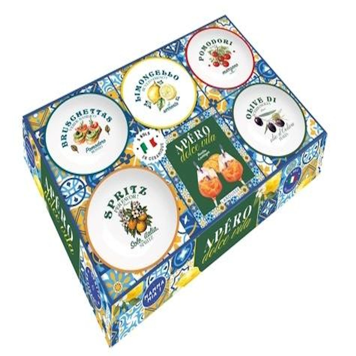 APERO DOLCE VITA. COFFRET AVEC 5 BOLS EN CERAMIQUE, Larousse