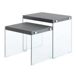 Paris Prix Lot de 2 Tables d'Appoint  Elementary  46cm Noir Mat