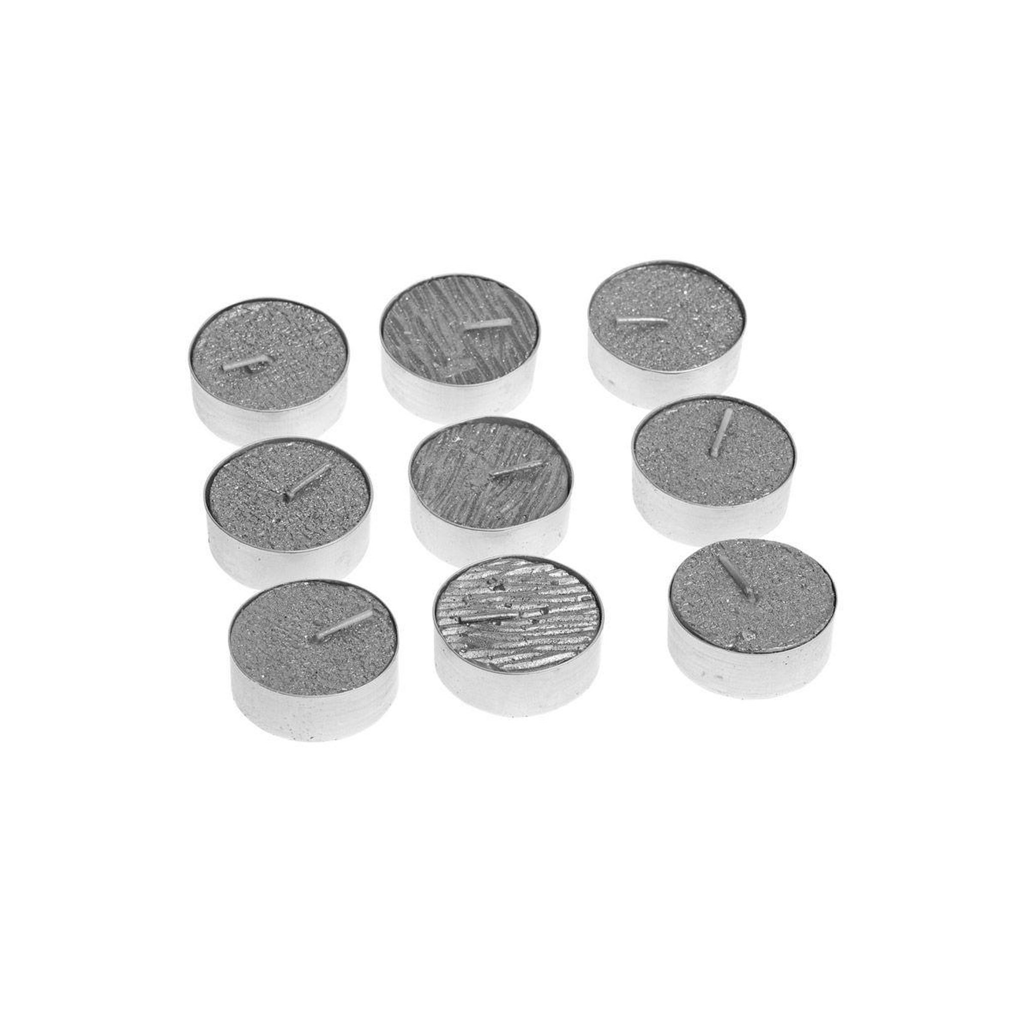 FEERIC LIGHT & CHRISTMAS Lot de 9 bougies paillettes  colorama  12g argent