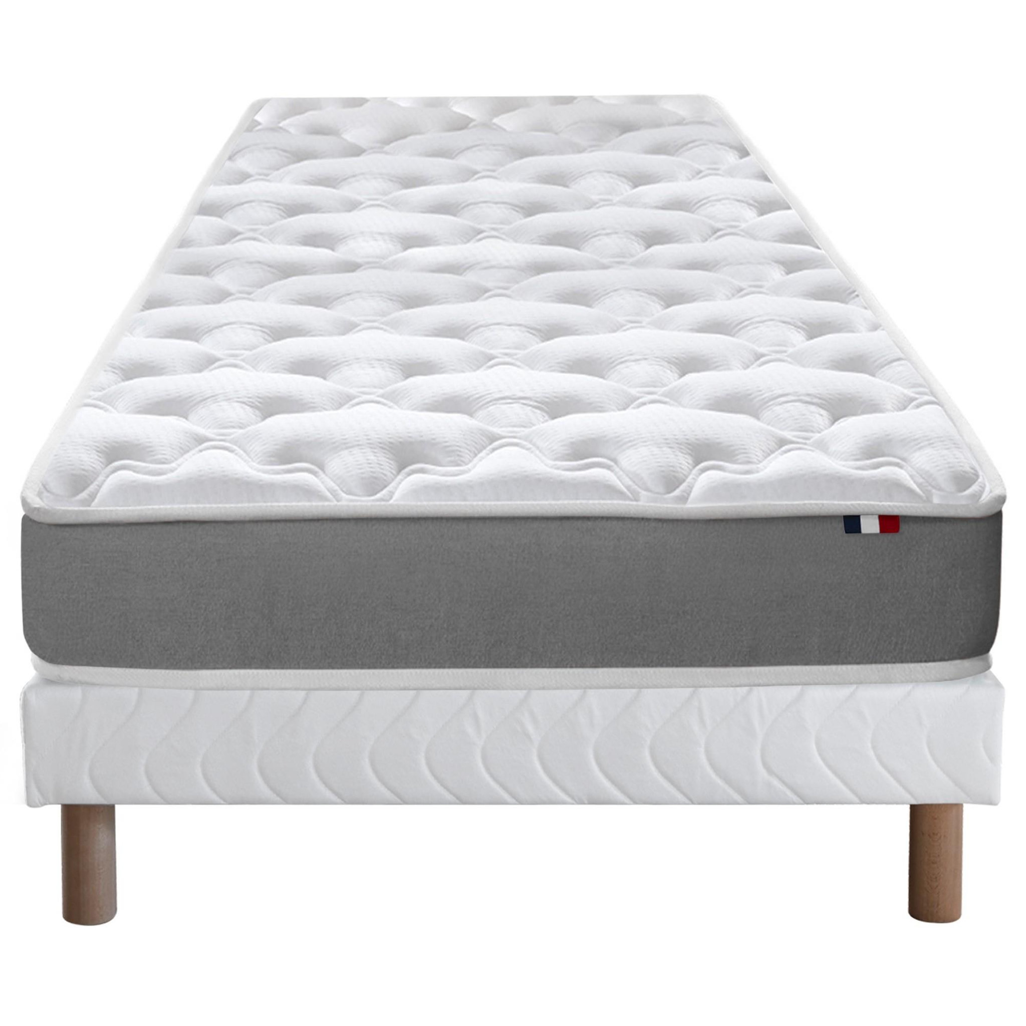 Voir la diapositive 1 : IDLITERIE Ensemble matelas mousse ferme réversible ALTO et sommier - confort français